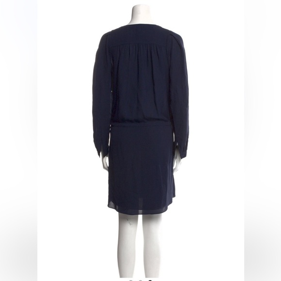 Rebecca Taylor silk knee-length dress navy blue size 12. 100% silk - Picture 2 of 6